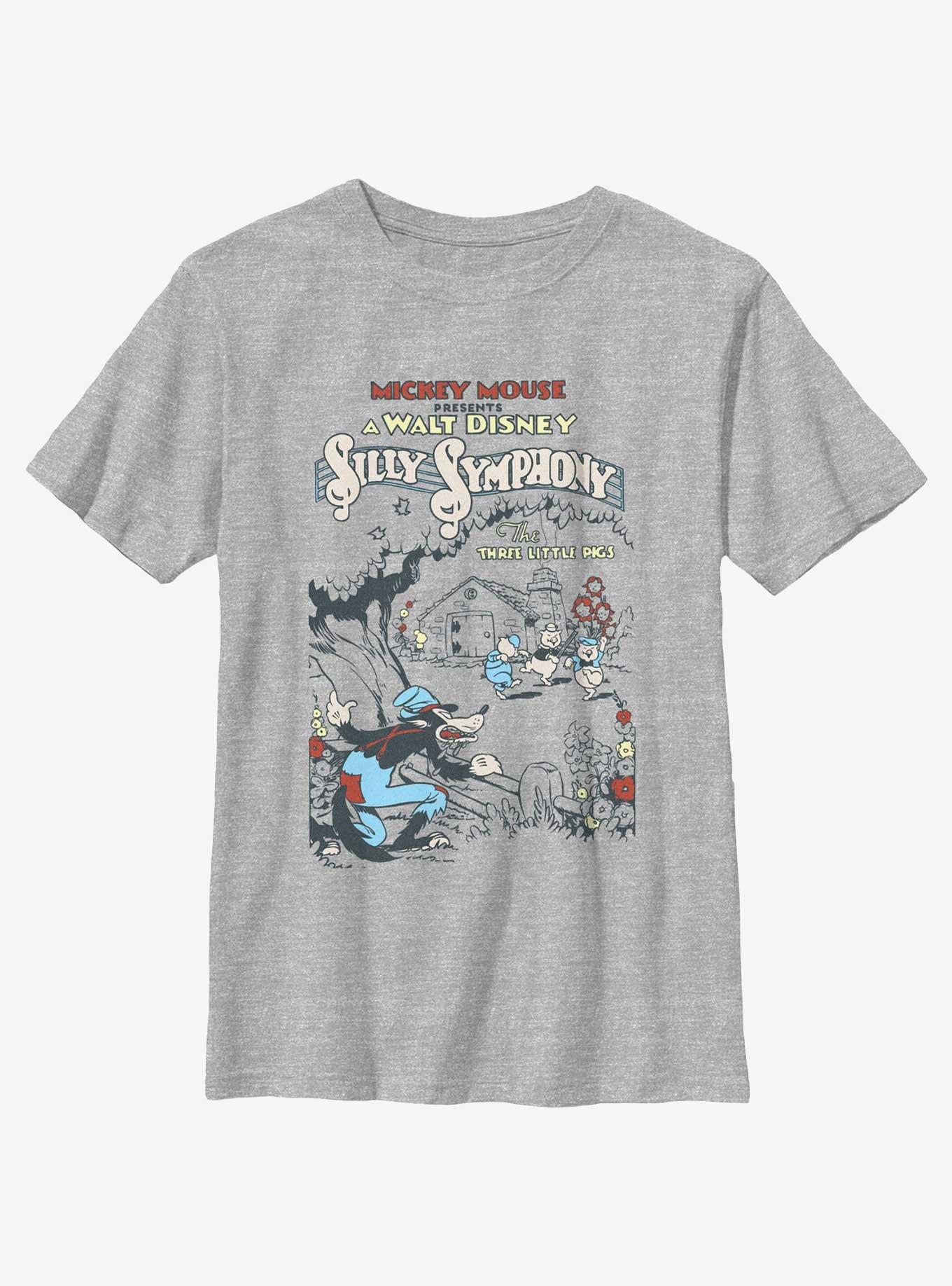 Disney Silly Symphony Three Little Pigs Poster Youth T-Shirt