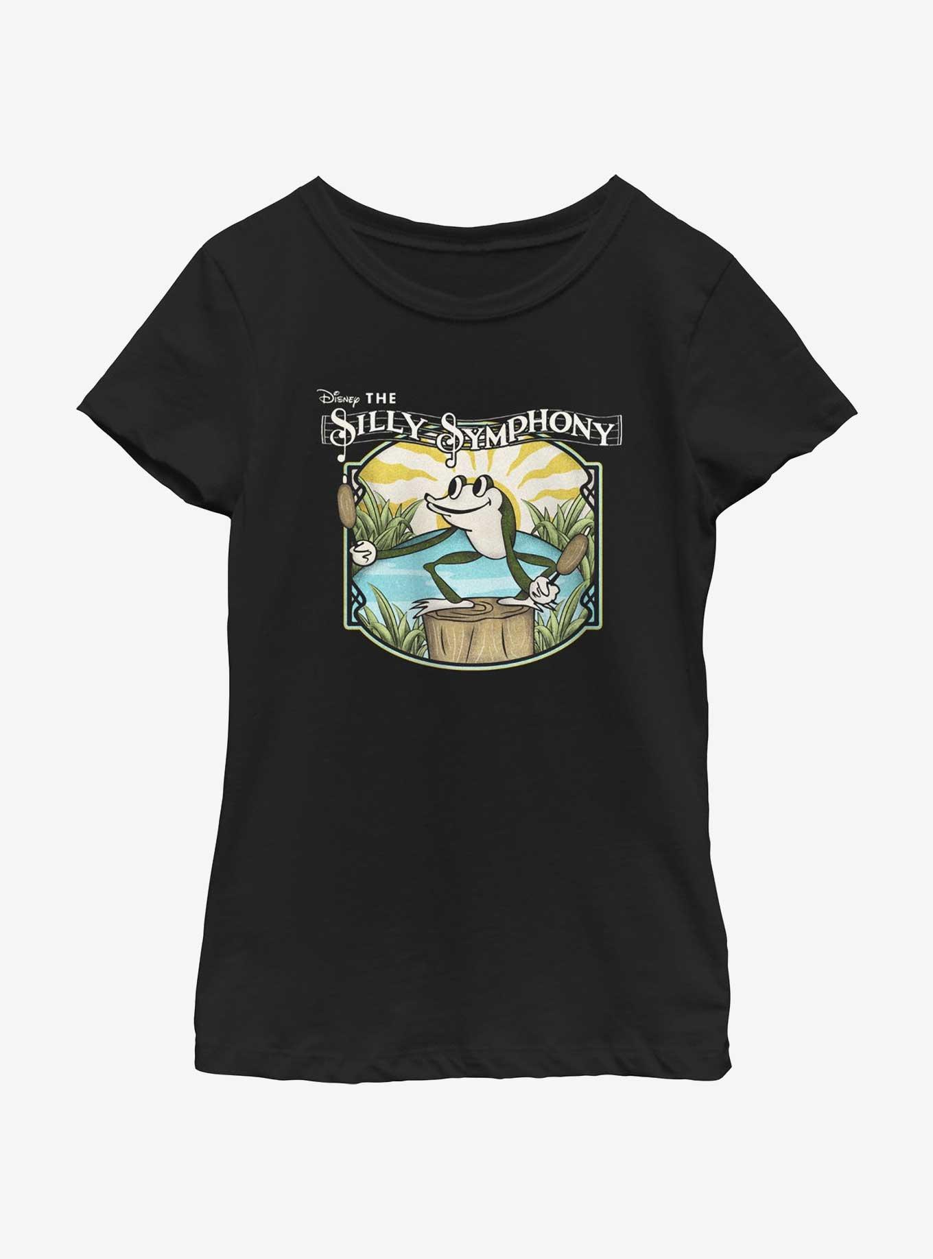 Disney Silly Symphony Spring Frog Pond Youth Girls T-Shirt, BLACK, hi-res