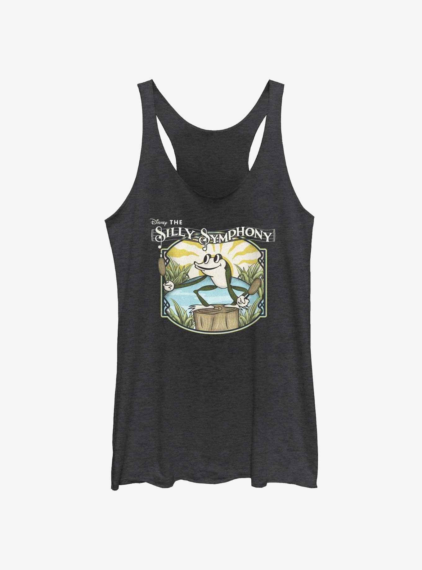 Disney Silly Symphony Spring Frog Pond Womens Tank, BLK HTR, hi-res