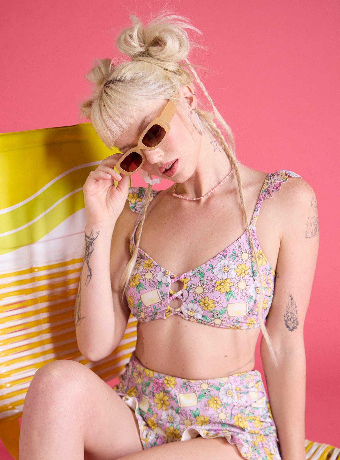 Disney Tangled Ruffle Swim Top, MULTI, hi-res