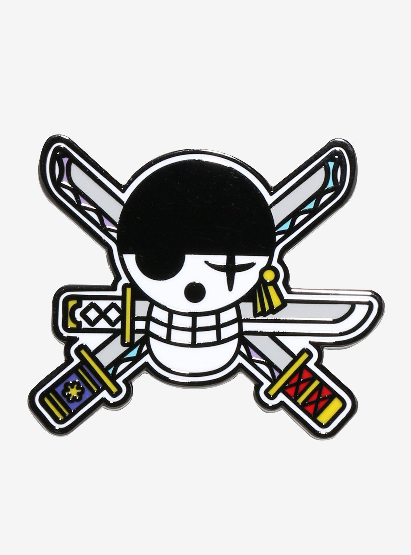One Piece Zoro Skull Embroidered Iron-On Patch – 2.25x2 Inch, New World Anime, GE Animation