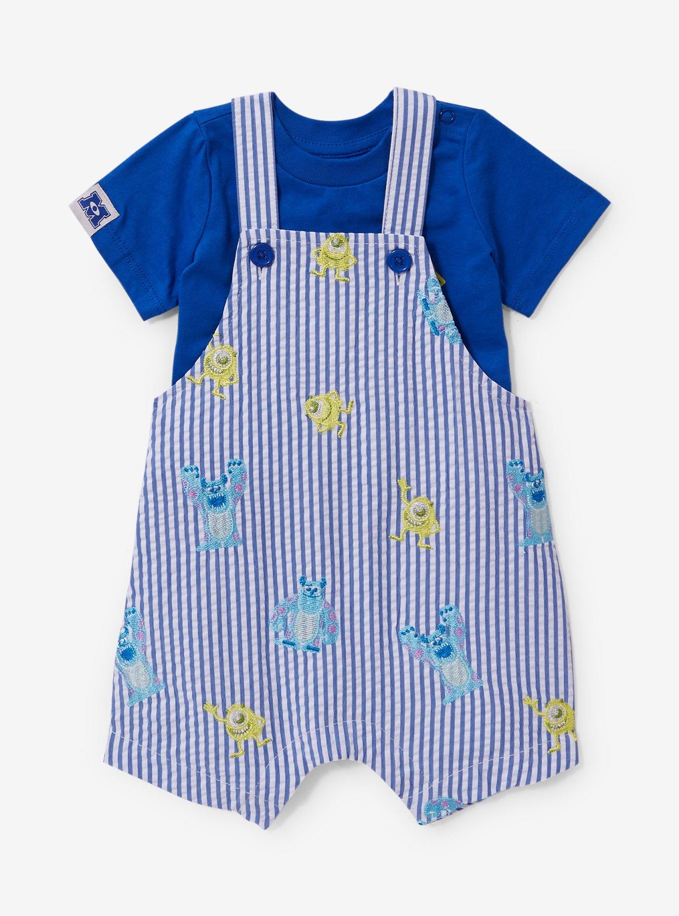 Disney Pixar Monsters, Inc. Mike & Sulley Infant Overall and Shirt Set — BoxLunch Exclusive, , hi-res