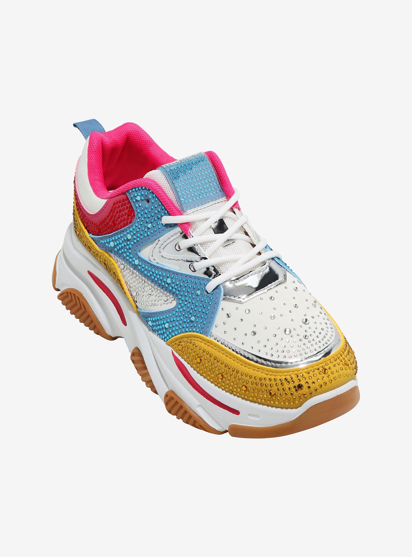 Yoki Kalvin Multi-Colored Rhinestone Sneakers | Hot Topic