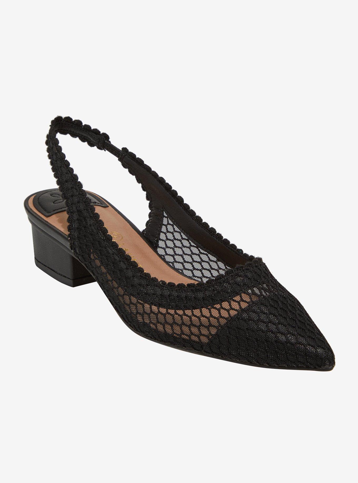 Chinese Laundry Black Mesh Heels, , hi-res