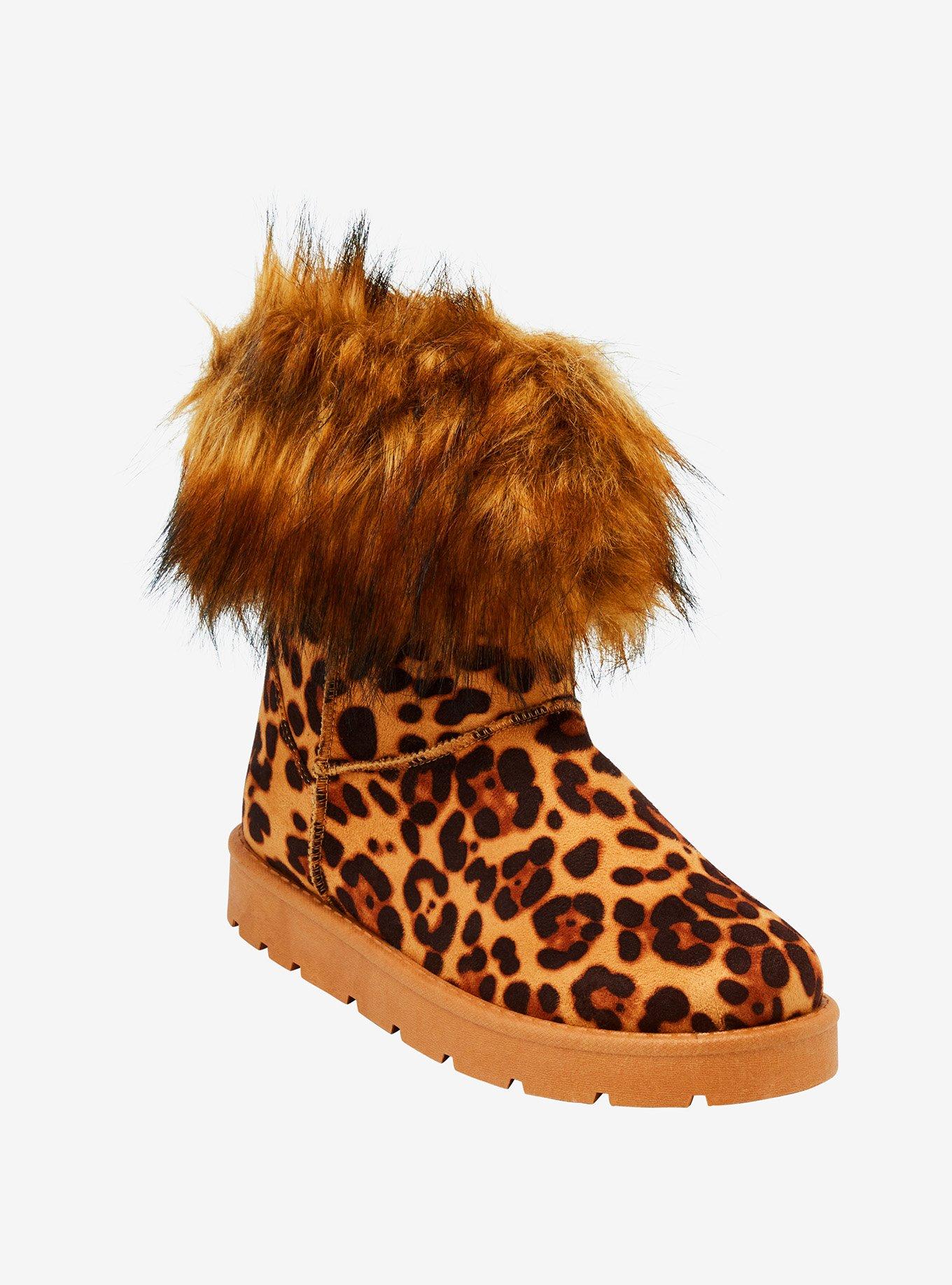 Dirty Laundry Leopard Fuzzy Boots, , hi-res