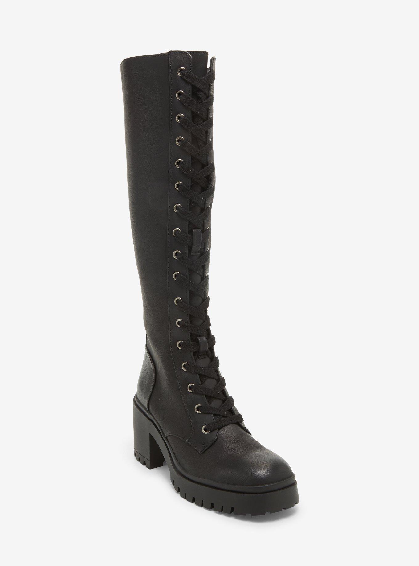 Dirty Laundry Overtimes Black Lace-Up Boots, , hi-res