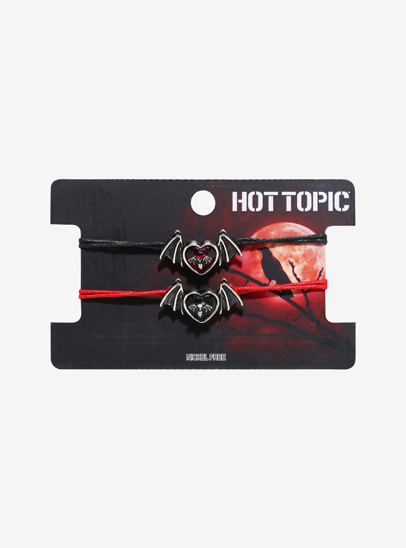 Bat Wing Heart Best Friend Cord Bracelet Set, , hi-res