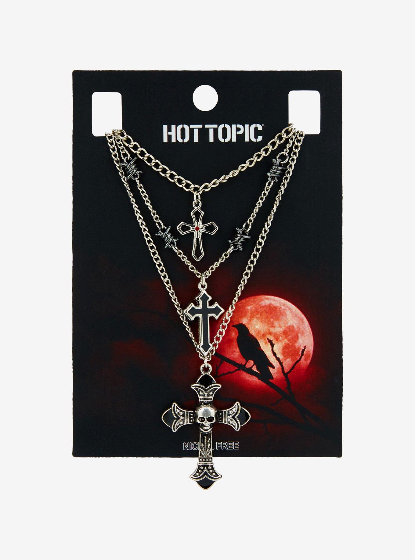 Gothic Cross Skull Layered Necklace | Hot Topic