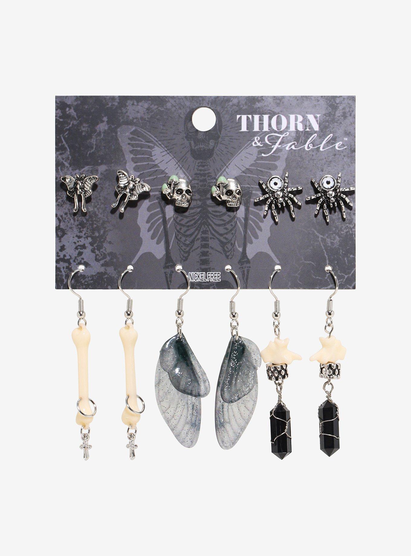 Thorn & Fable Wing & Bones Earring Set, , hi-res