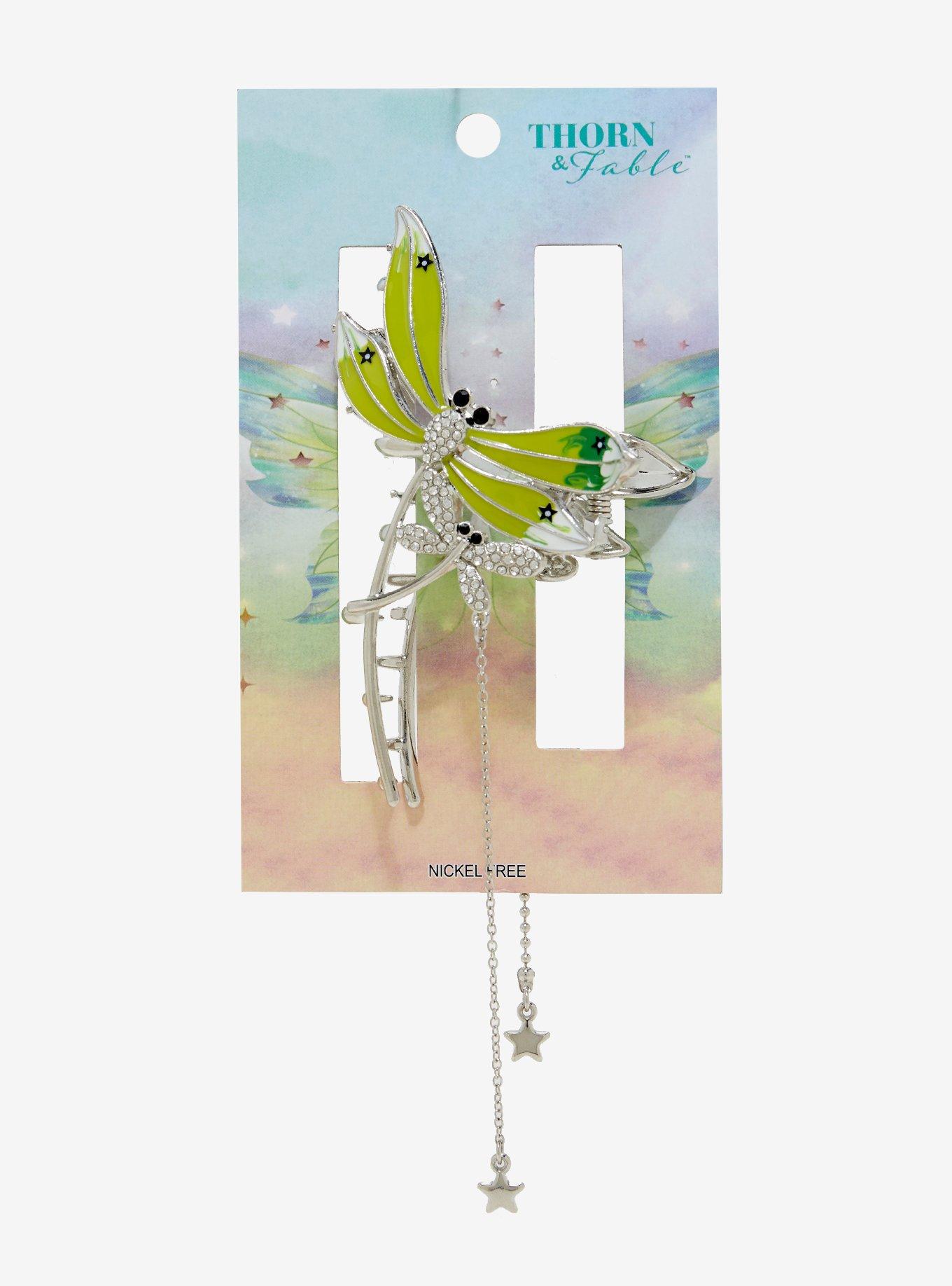 Thorn & Fable Dragonfly Dangling Star Claw Hair Clip, , hi-res