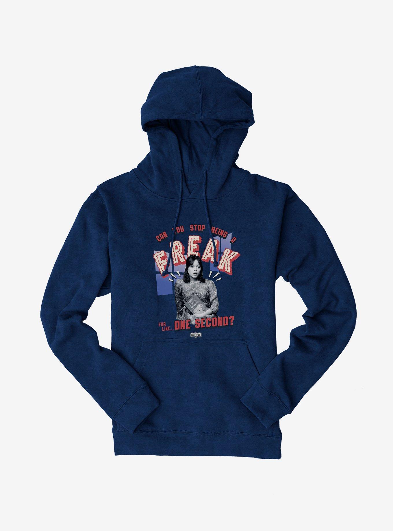 Beetlejuice Beetlejuice Stop Being A Freak For One Second Astrid Deetz Hoodie, NAVY, hi-res