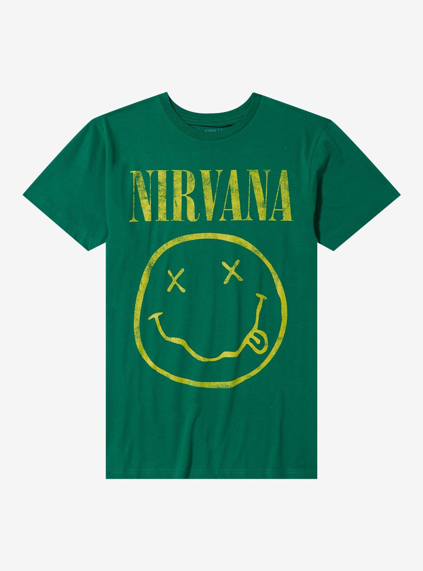 Nirvana Green Smile Logo T-Shirt, , hi-res