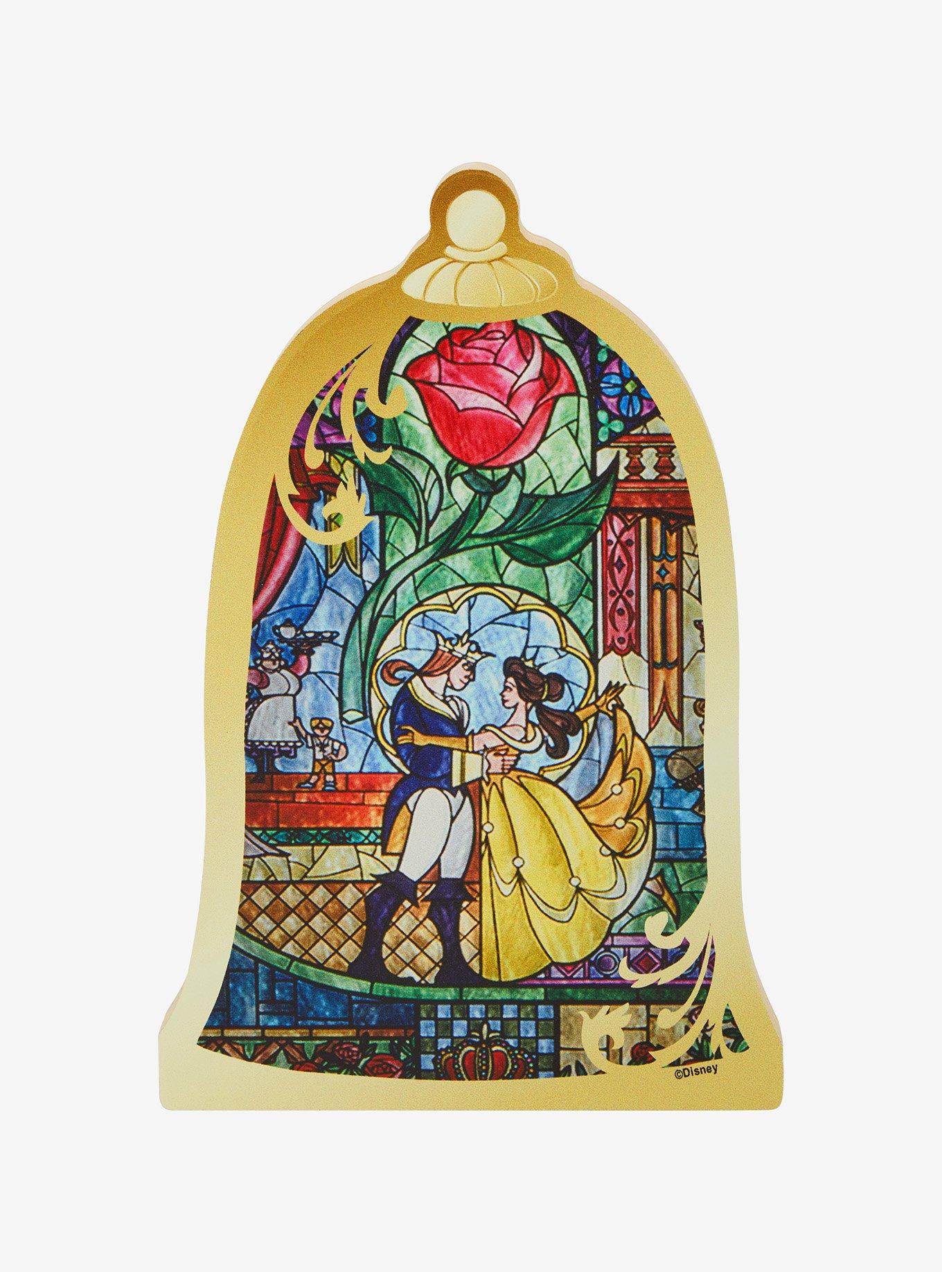 Disney Beauty and the Beast Stained Glass Portrait Figural Block Sign, , hi-res