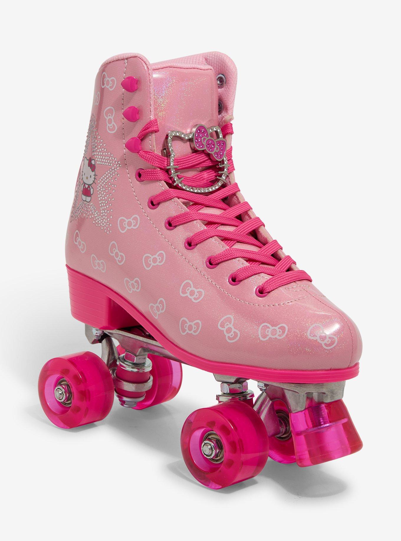 Hello Kitty Pink Bow Glitter Roller Skates, , hi-res