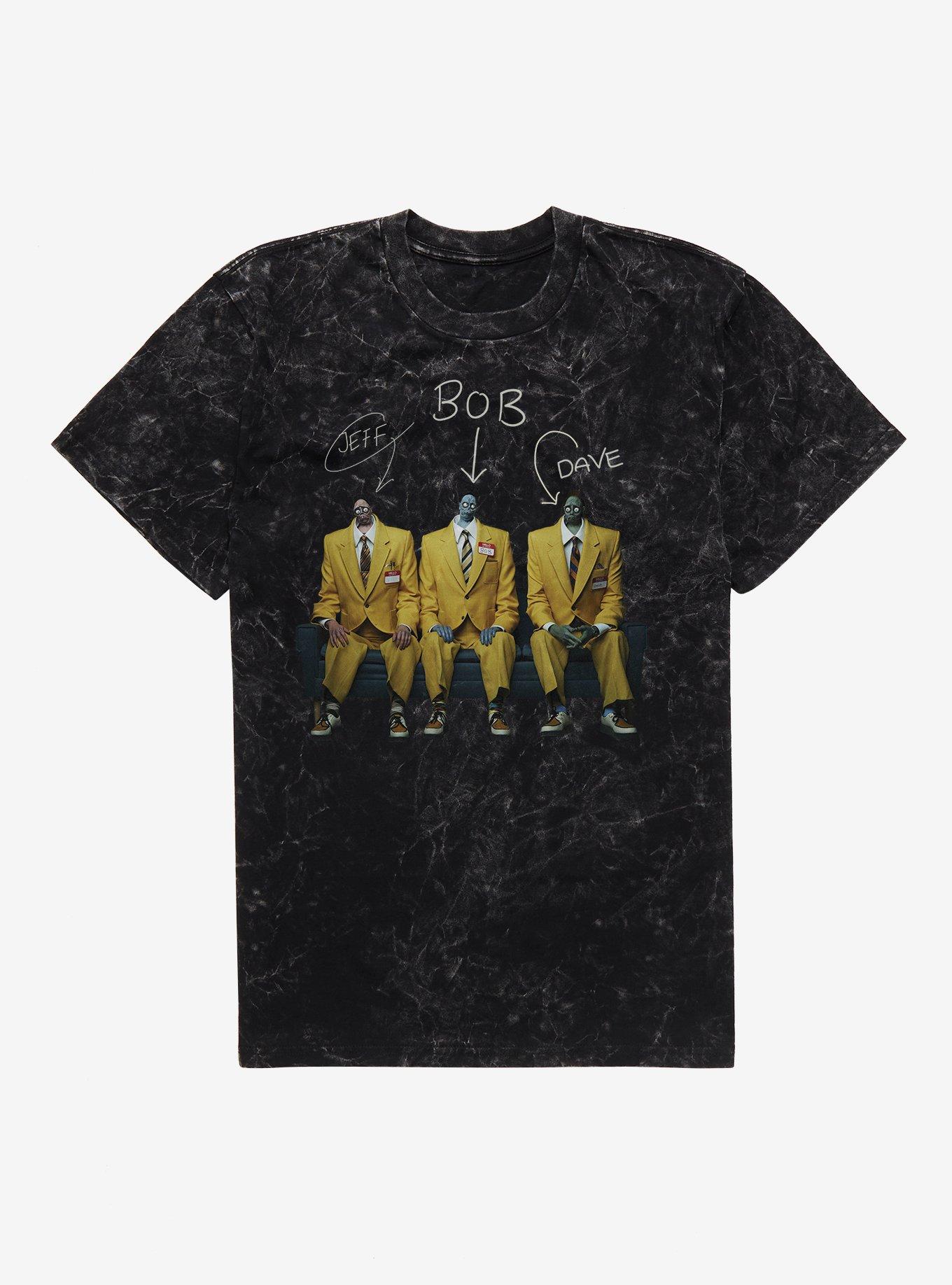 Beetlejuice Beetlejuice Jeff Bob & Dave Shrunken Heads Mineral Wash T-Shirt