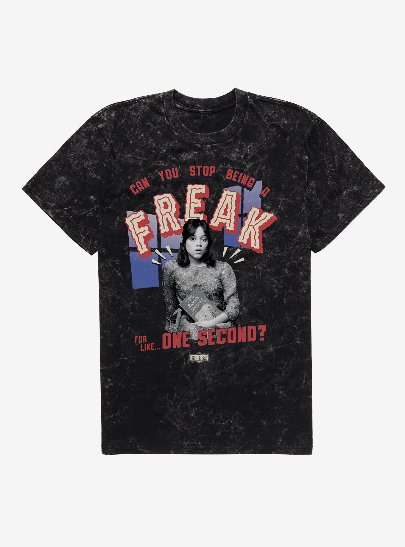 Beetlejuice Beetlejuice Stop Being A Freak For One Second Astrid Deetz Mineral Wash T-Shirt
