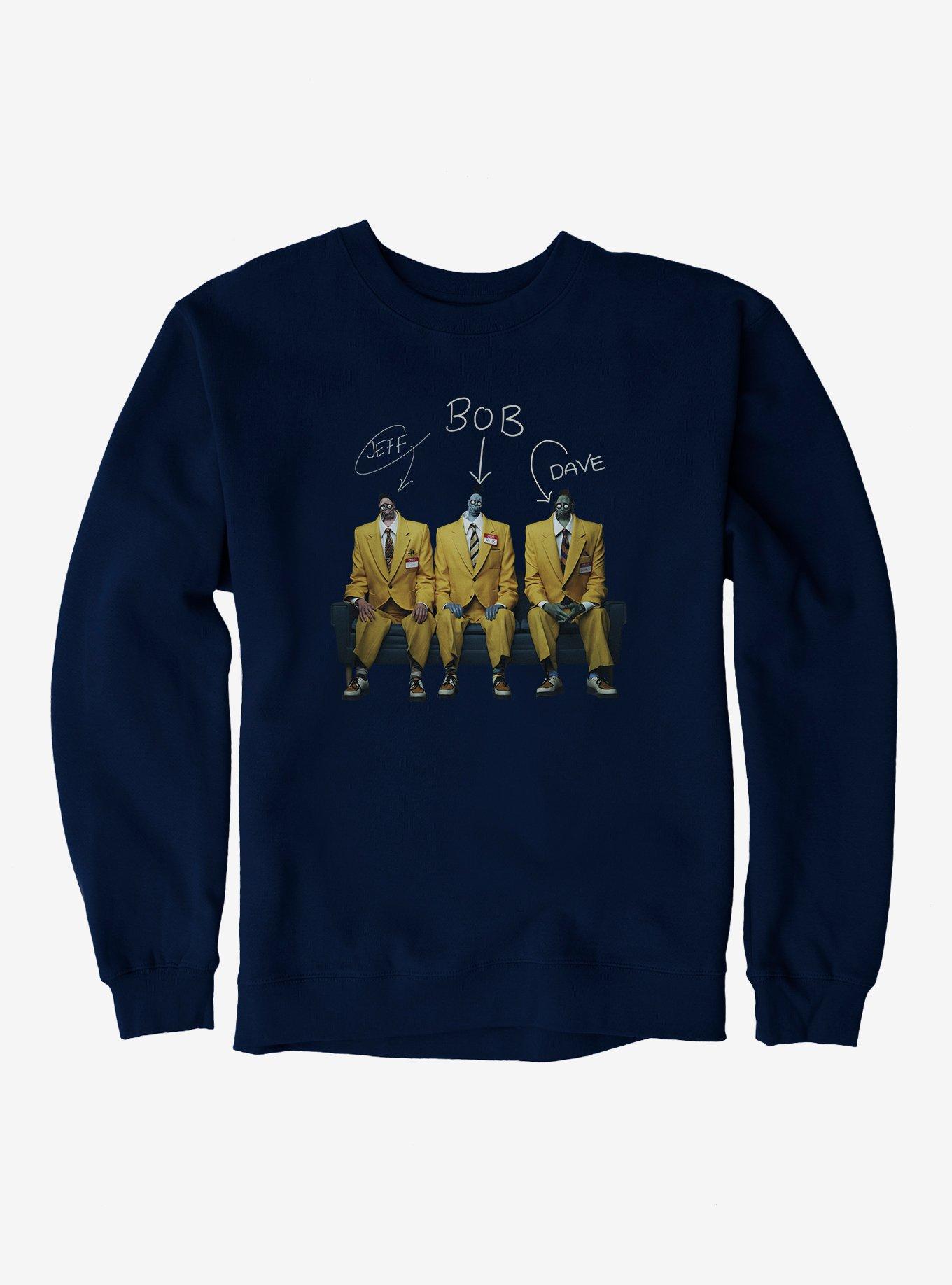 Beetlejuice Beetlejuice Jeff Bob & Dave Shrunken Heads Sweatshirt, NAVY, hi-res