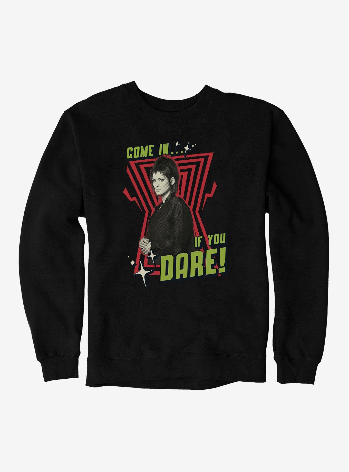 Beetlejuice Beetlejuice Come In If You Dare Lydia Deetz Sweatshirt, BLACK, hi-res