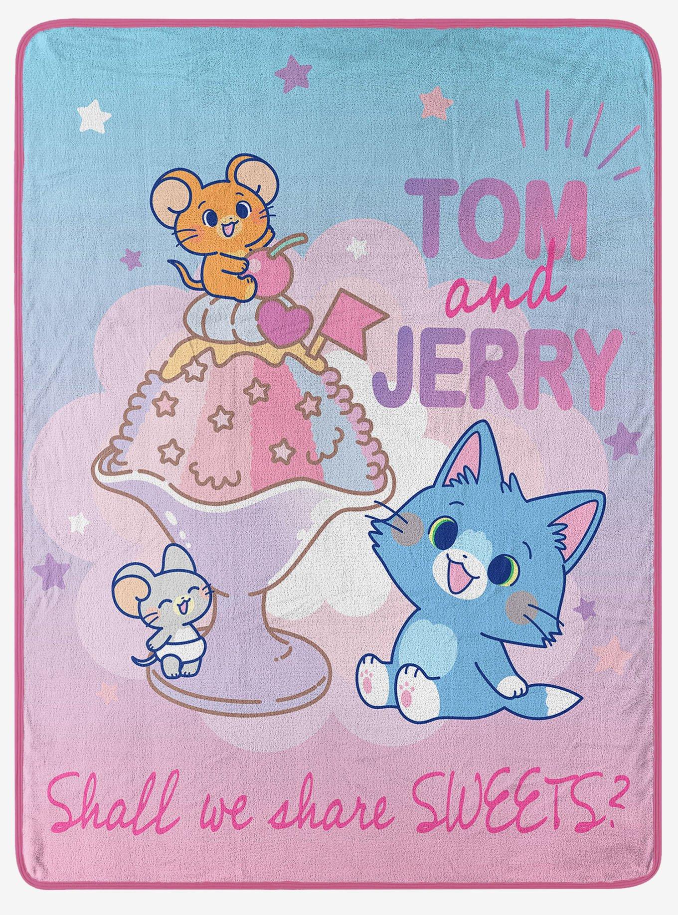 Tom & Jerry Sharing Sweets Micro Raschel Throw, , hi-res