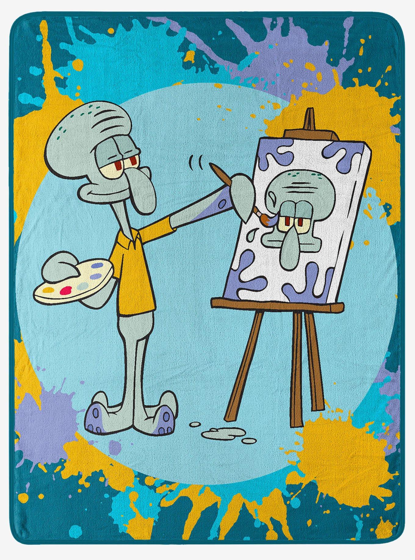 SpongeBob SquarePants Squidward Art Micro Raschel Throw, , hi-res