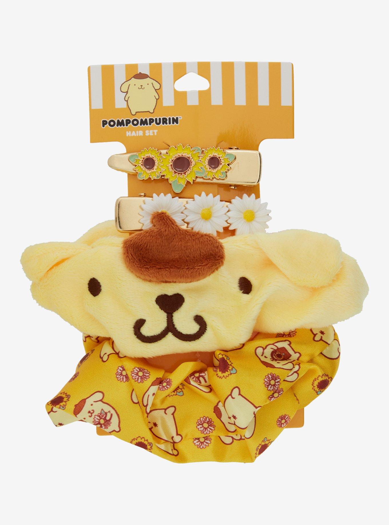 Pompompurin Floral Hair Clip & Scrunchie Set, , hi-res