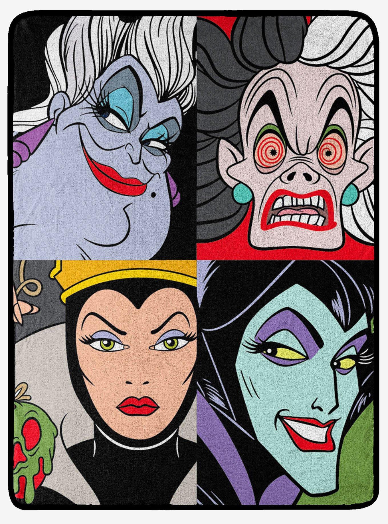 Disney Villains Portraits For Evil Micro Raschel Throw, , hi-res