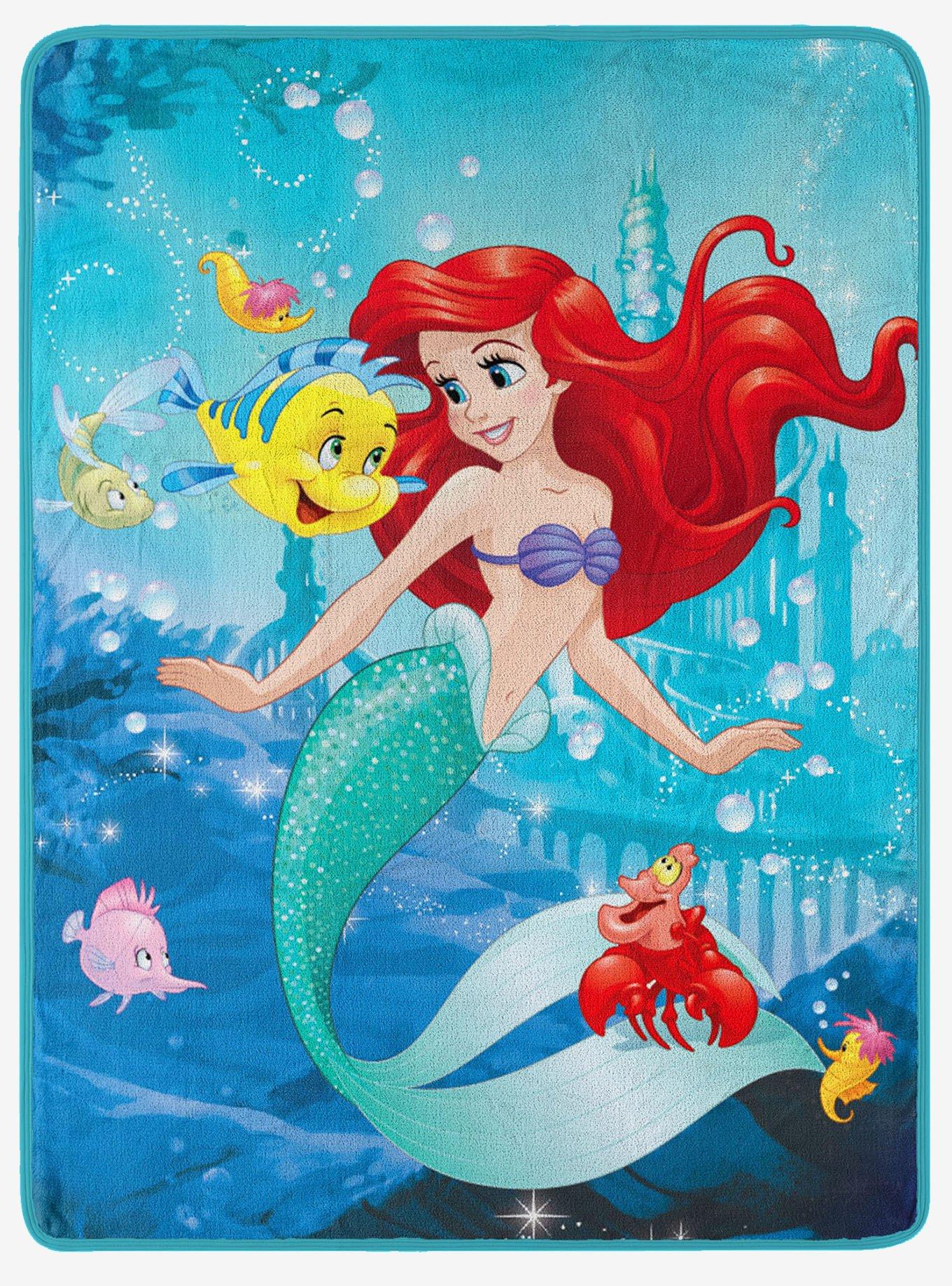 Disney The Little Mermaid Ariel Floatie Friends Micro Raschel Throw, , hi-res