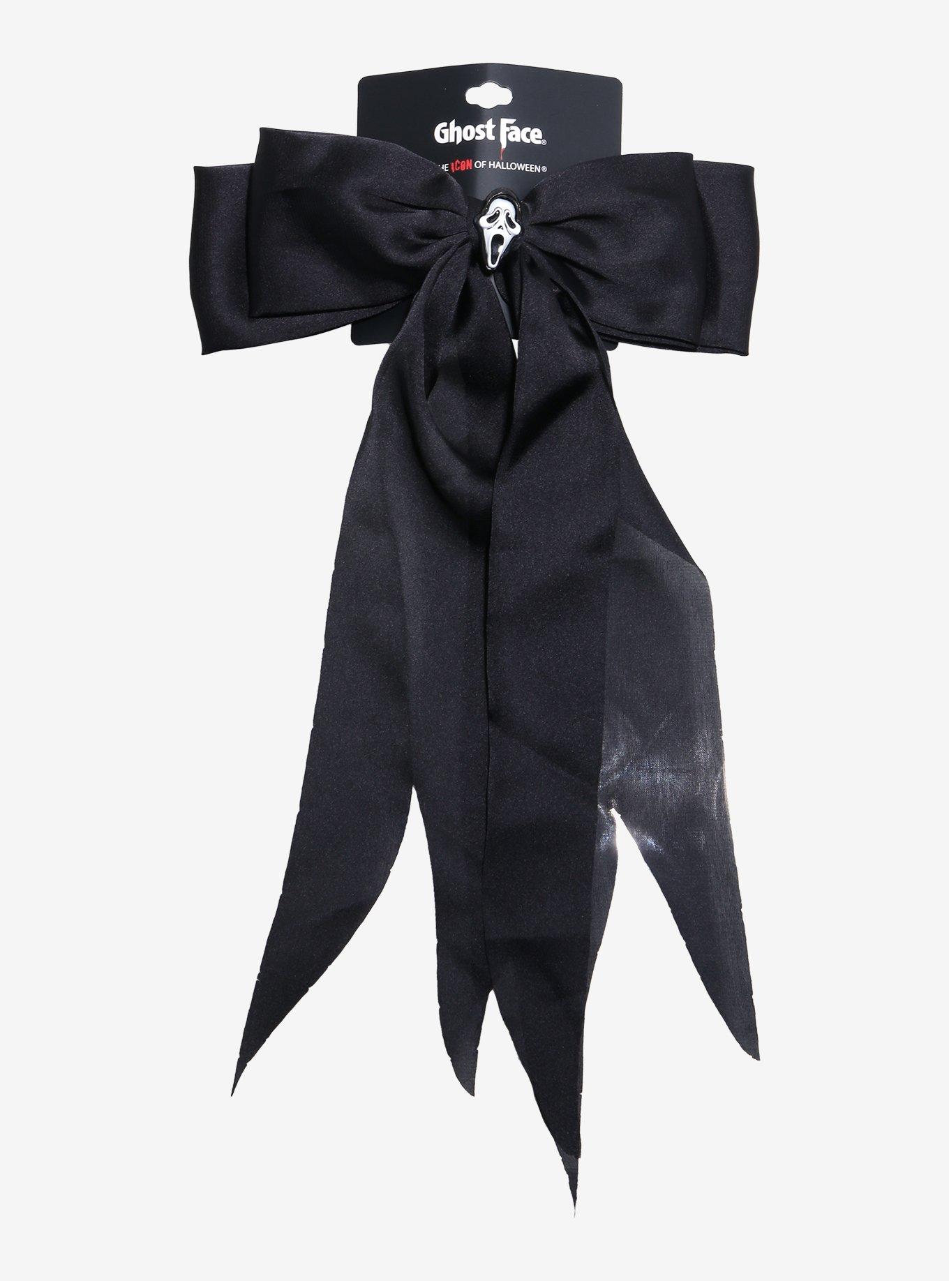 Ghost Face Double Ribbon Hair Bow, , hi-res