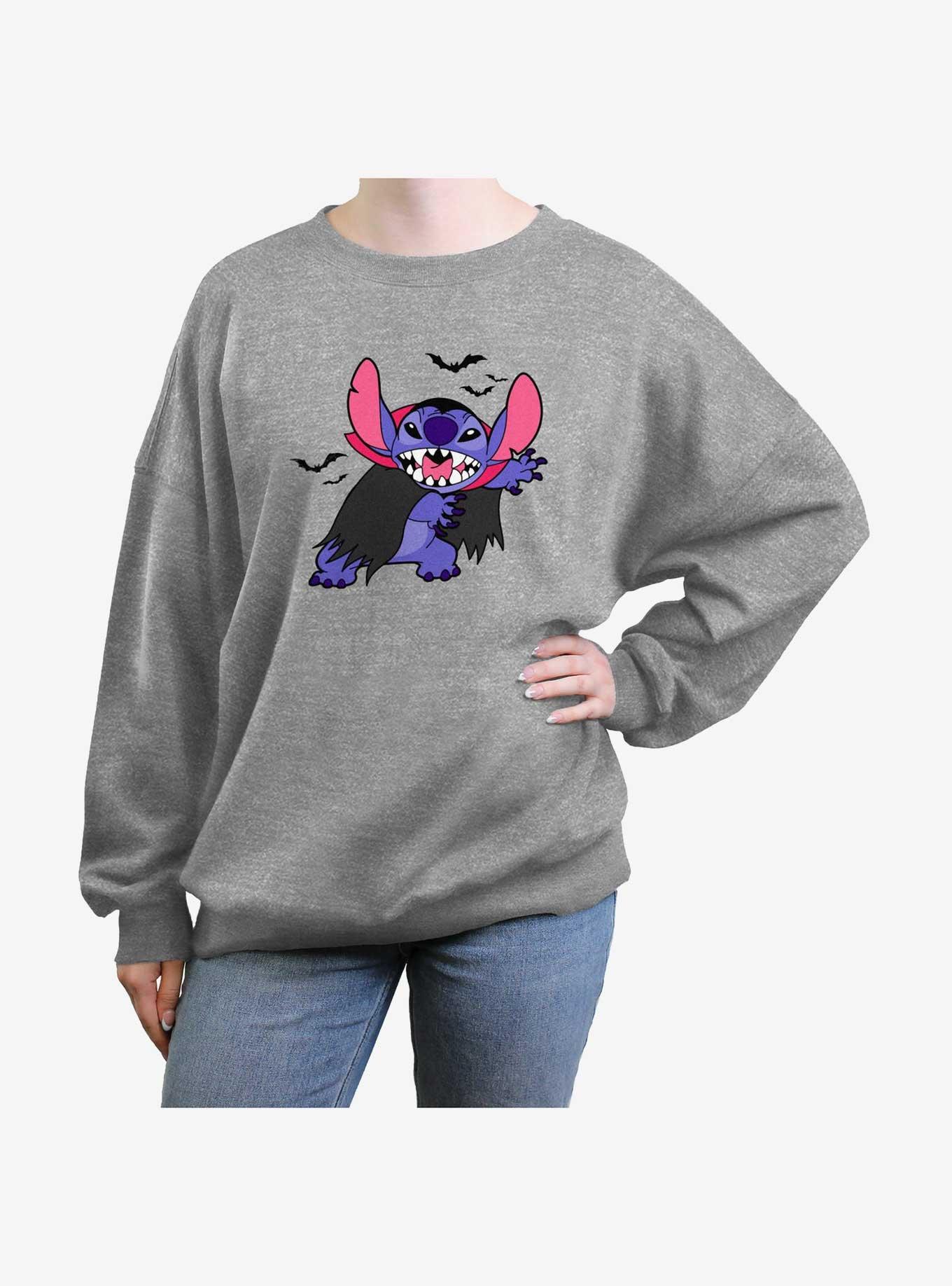 Disney Lilo & Stitch Bat Womens Oversized Sweatshirt, HEATHER GR, hi-res