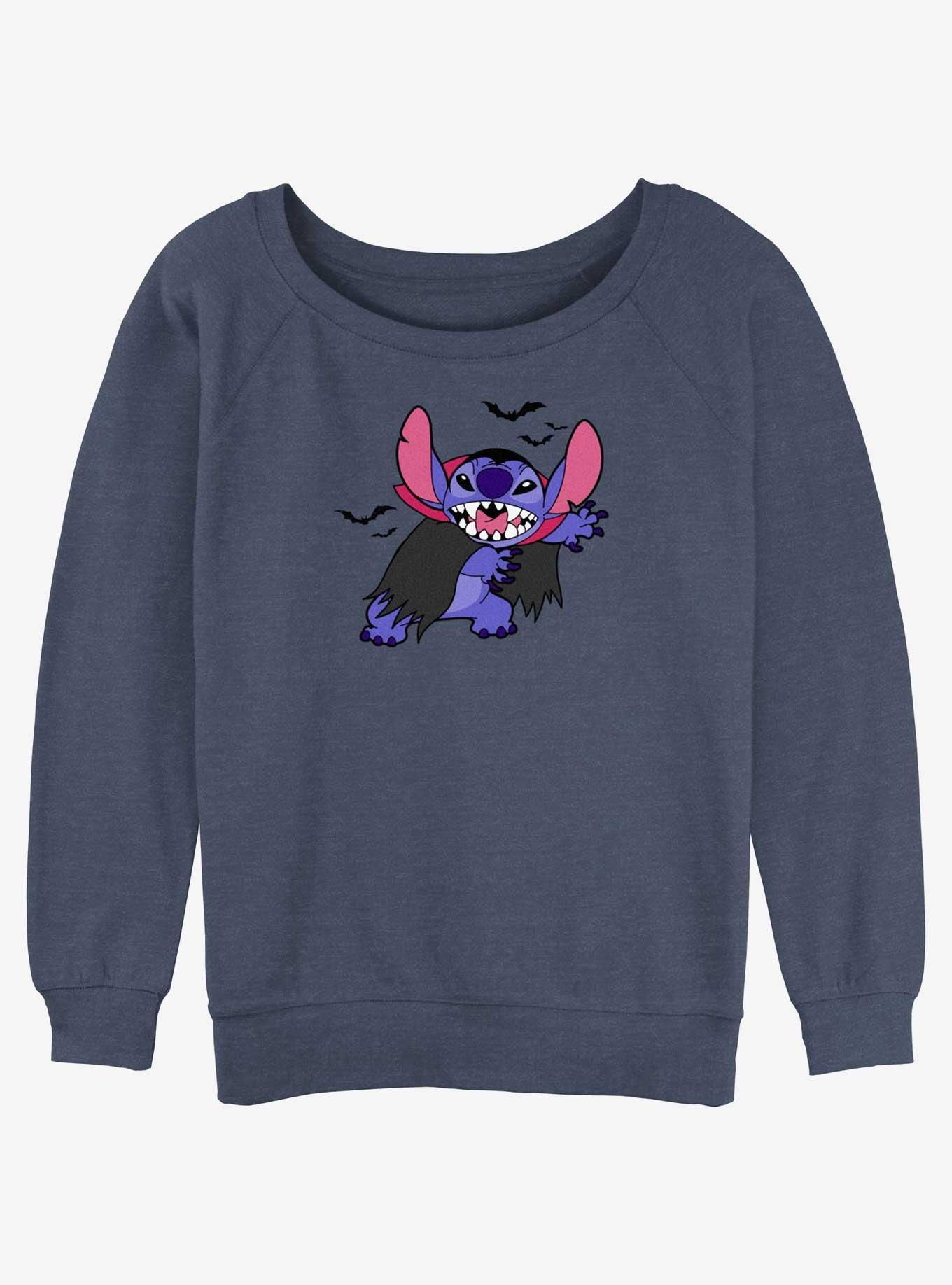 Disney Lilo & Stitch Bat Womens Slouchy Sweatshirt, BLUEHTR, hi-res