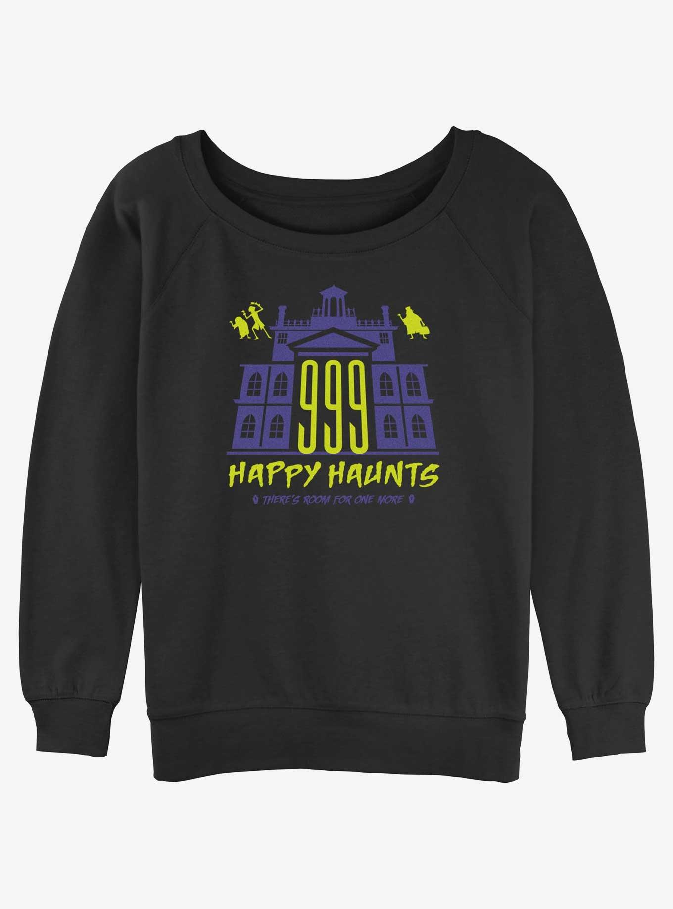 Disney The Haunted Mansion 999 Happy Haunts Womens Slouchy Sweatshirt, BLACK, hi-res