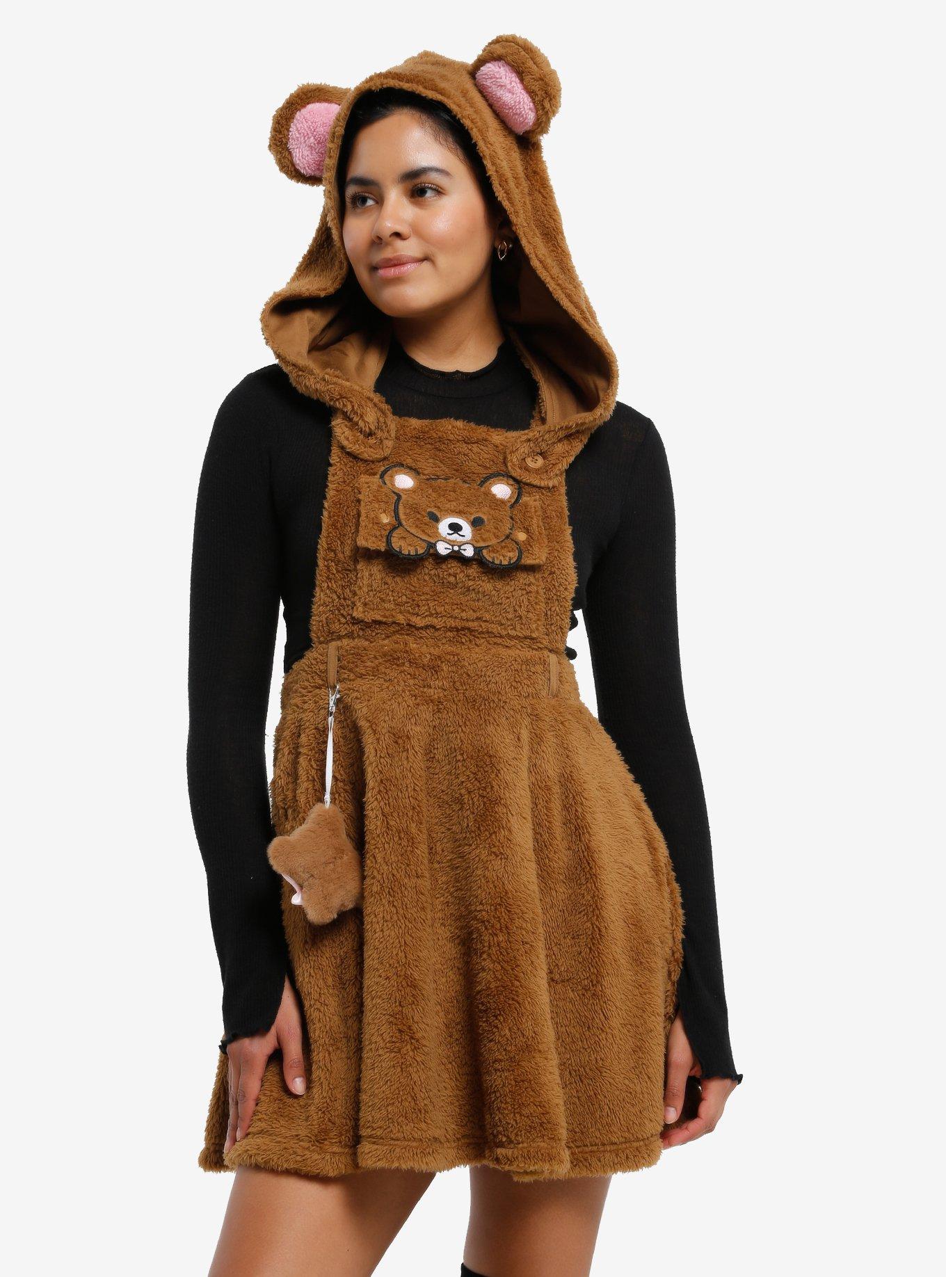 brown teddy bear dress Sweet Girly Style Brown Bear Embroidery Plaid Dress - Kawaii Fashion Shop