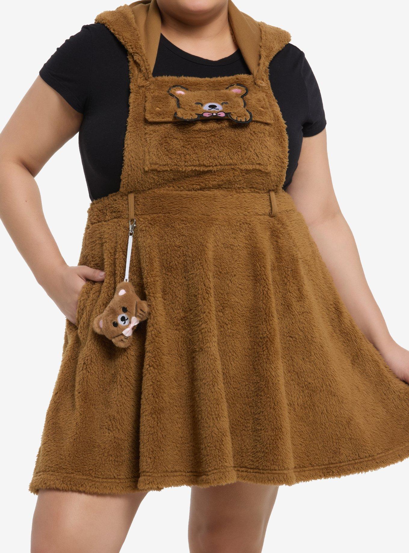 Sweet Society Brown Bear Cosplay Hooded Skirtall Plus Size, , hi-res