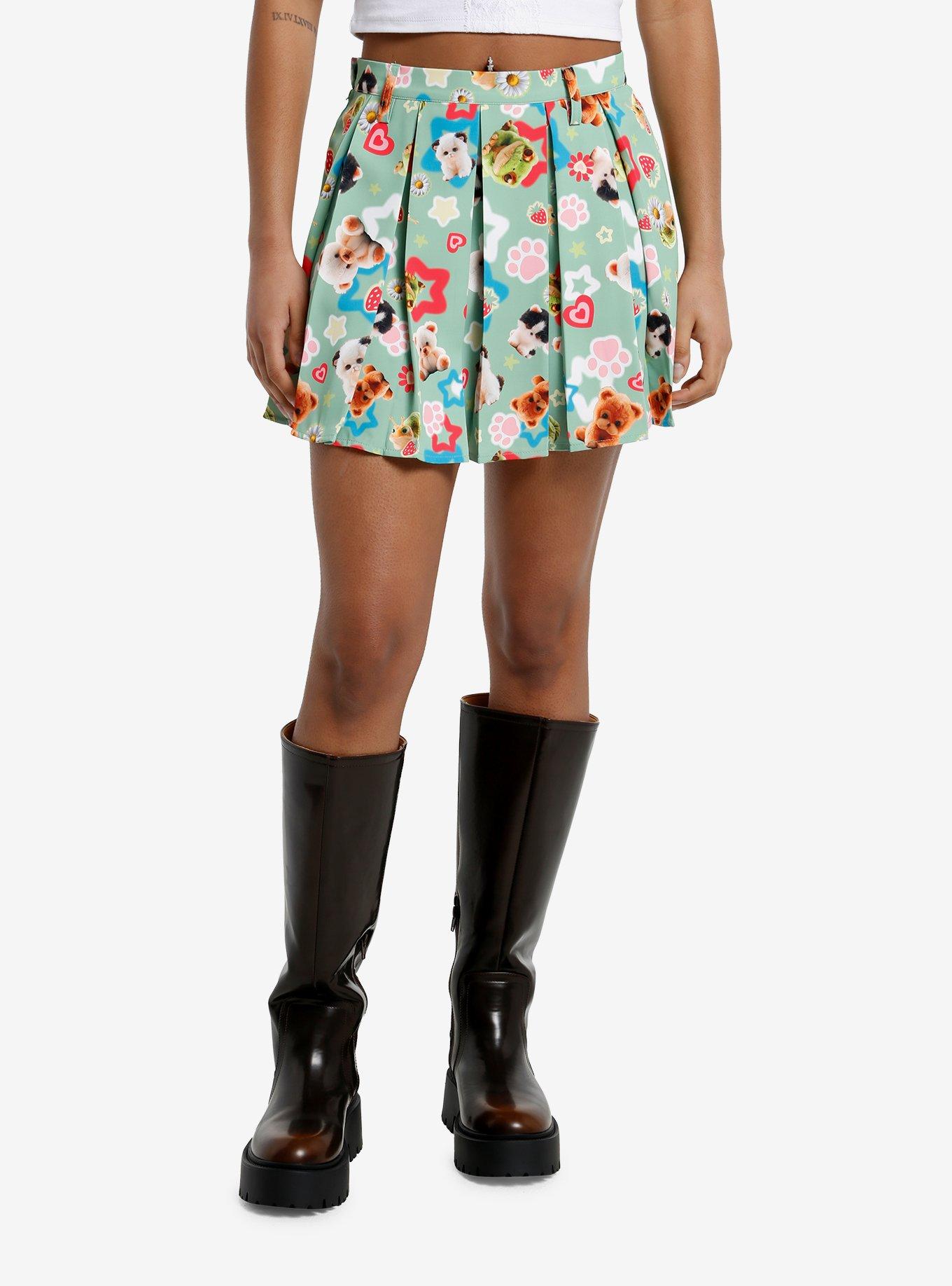 Sweet Society Cute Animals Pleated Skirt, , hi-res