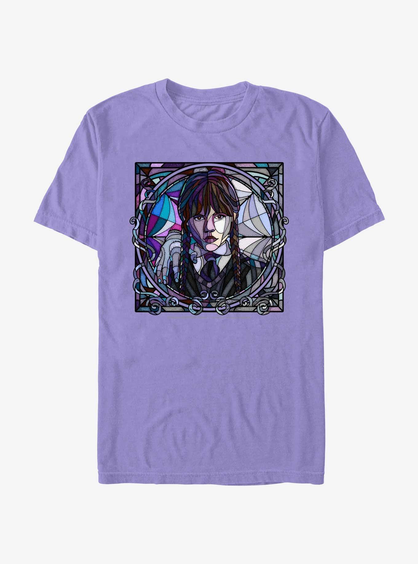 Wednesday Stained Glass Garment Dye T-Shirt, VIOLET, hi-res