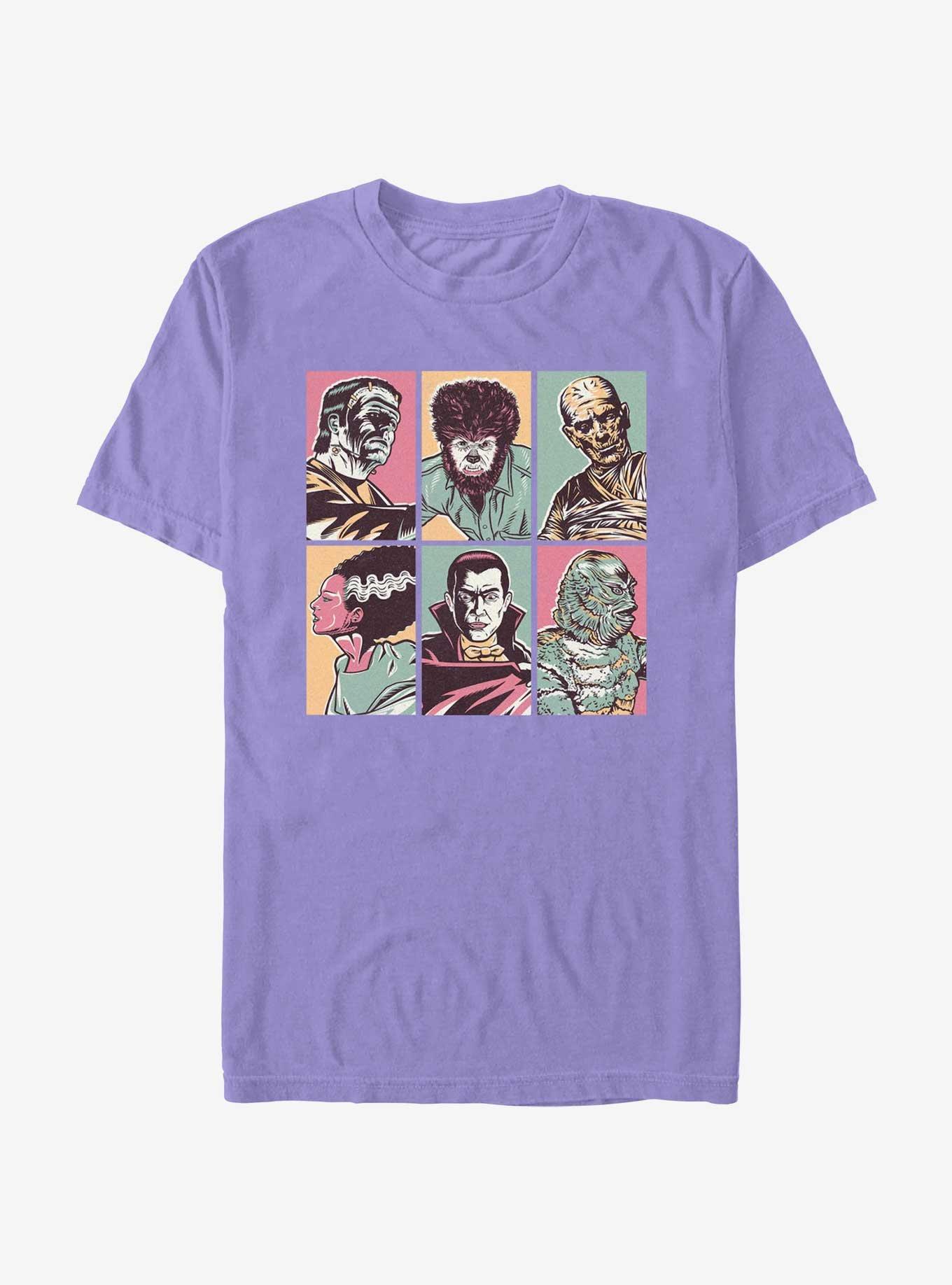 Universal Monsters Grid Garment Dye T-Shirt, VIOLET, hi-res