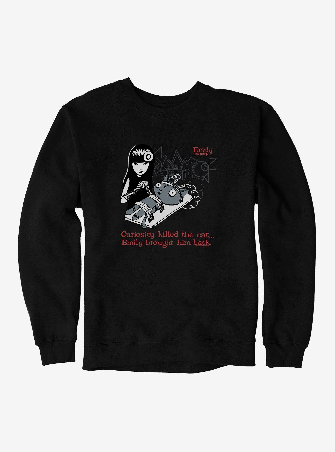Emily The Strange Curiosity Killed The Cat Sweatshirt, BLACK, hi-res