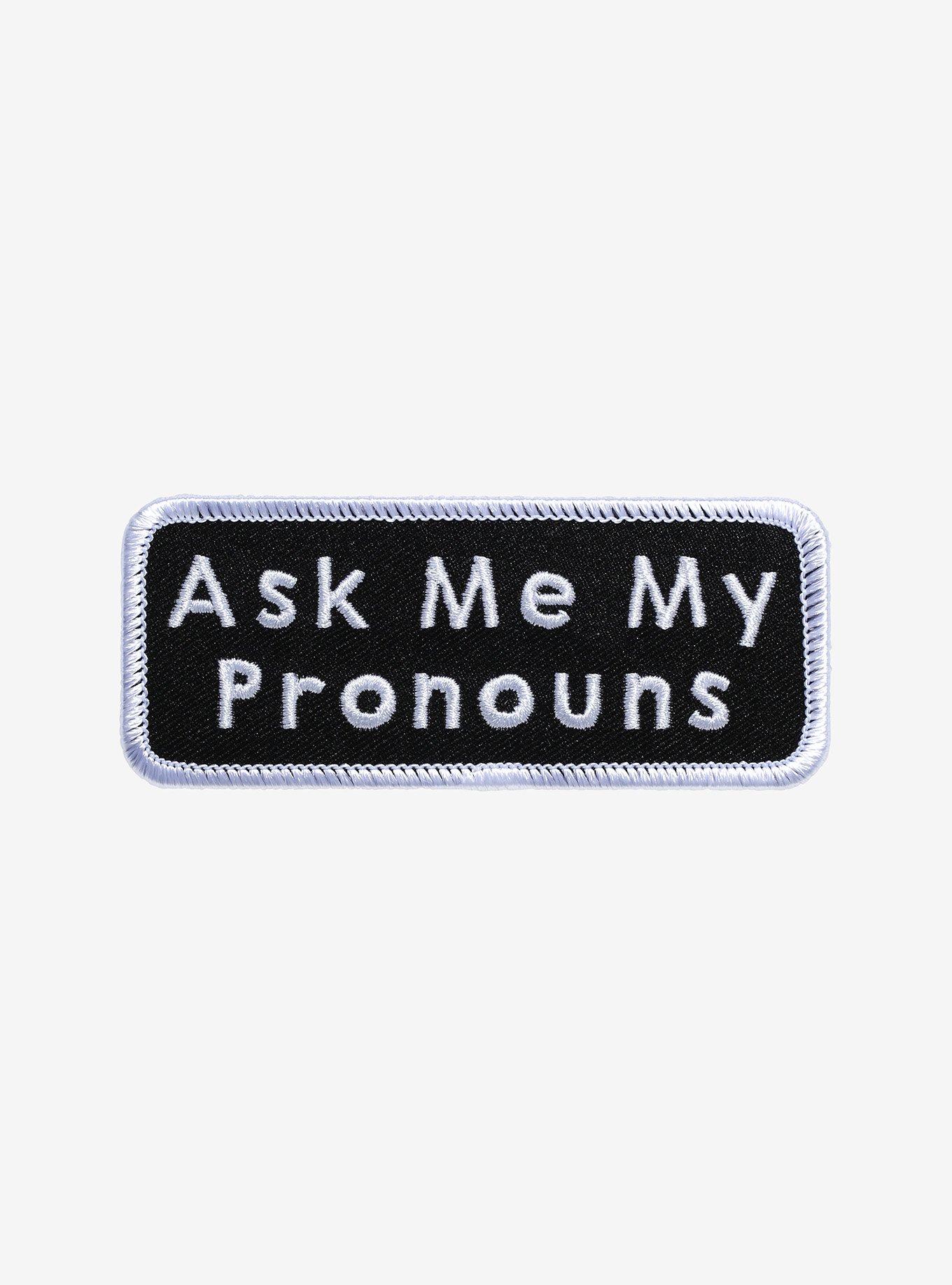 Ask Me My Pronouns Patch, , hi-res
