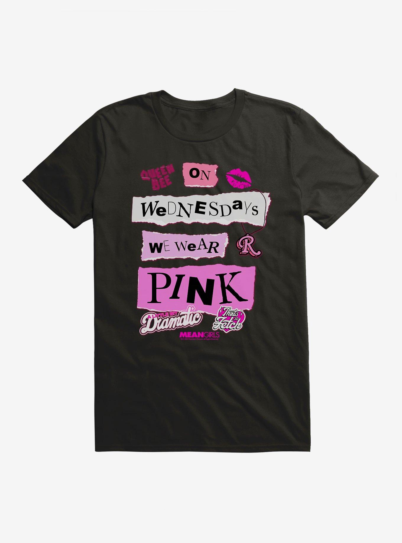 Mean Girls On Wednesday's We Wear Pink T-Shirt, BLACK, hi-res