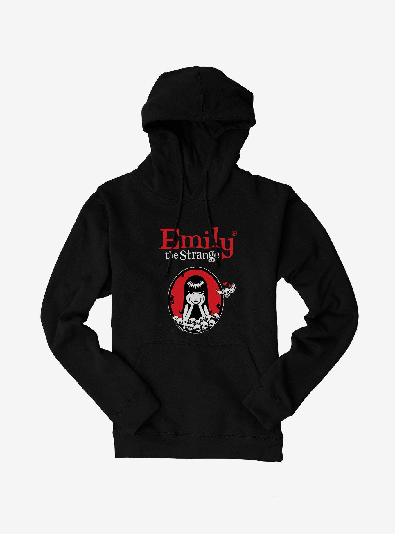 Emily The Strange Portrait Hoodie, BLACK, hi-res
