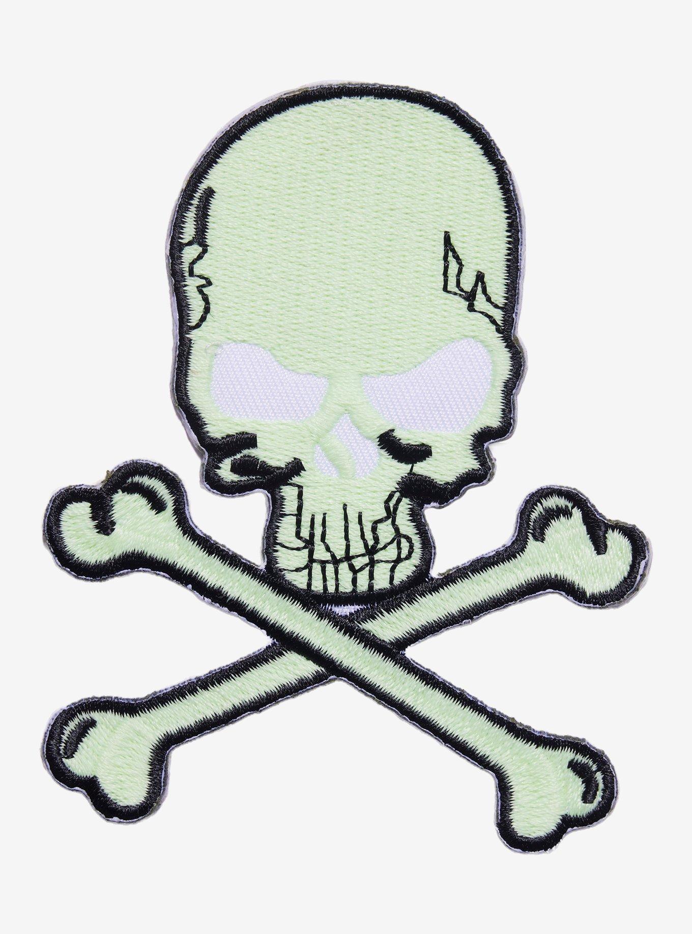 Skull & Crossbones Glow-In-The-Dark Patch, , hi-res