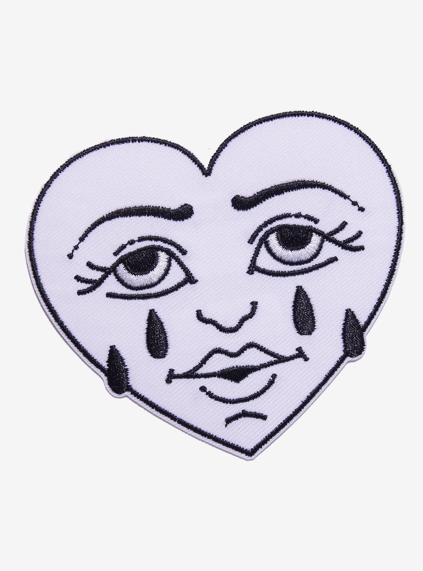 Crying Face Heart Patch, , hi-res