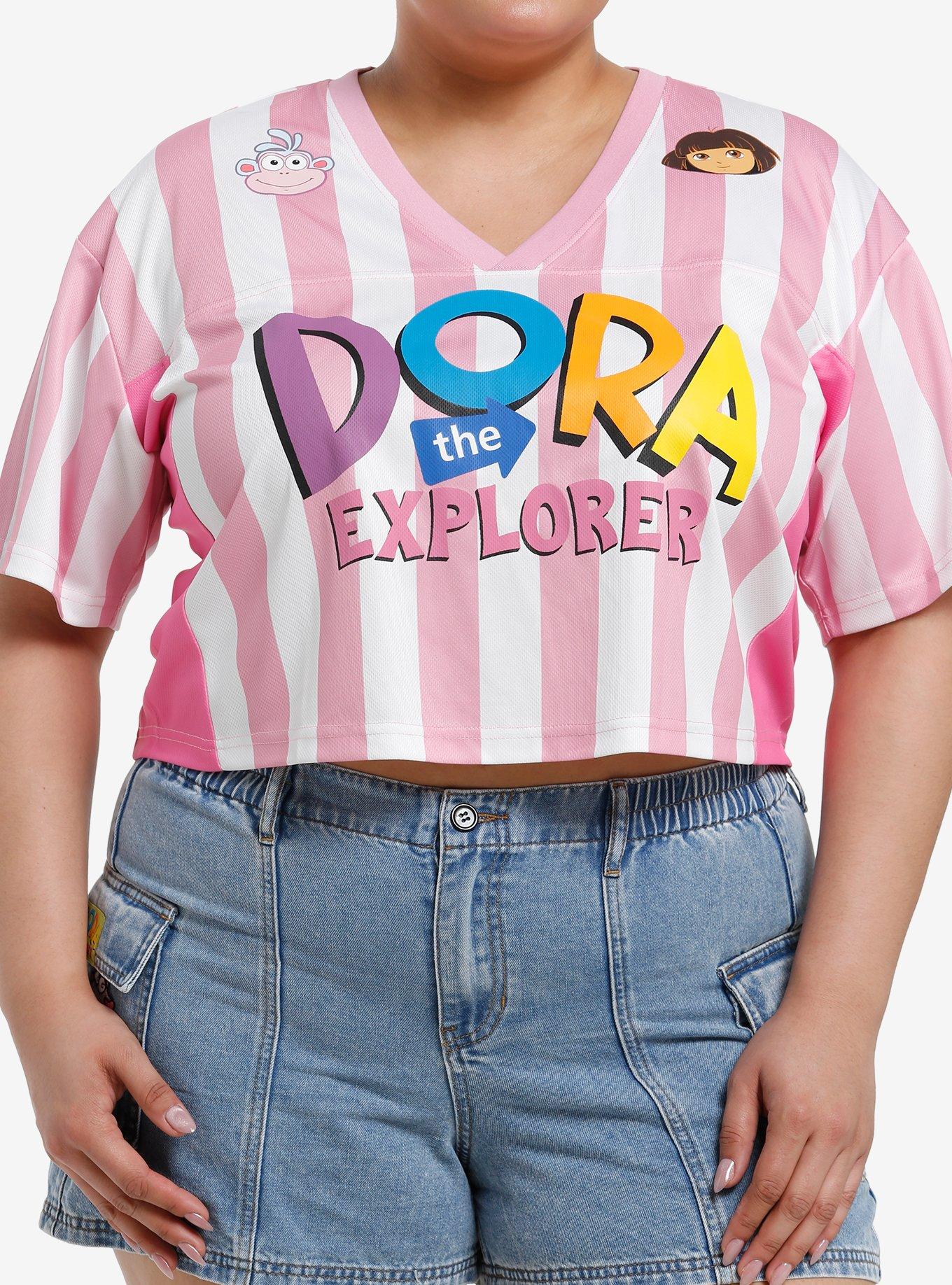 Dora The Explorer Girls Crop Soccer Jersey Plus Size, , hi-res