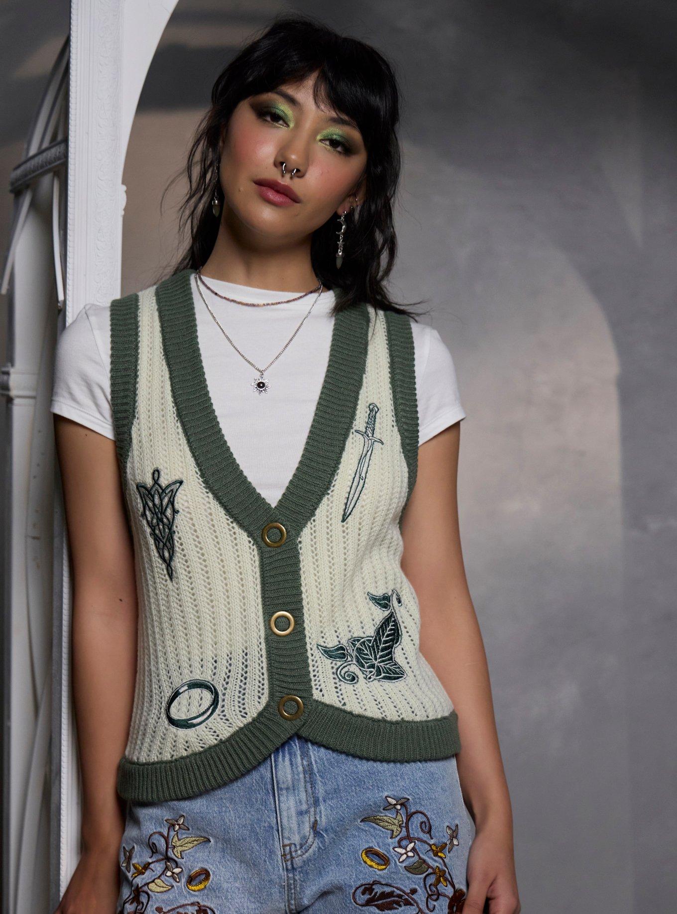 The Lord Of The Rings Icons Girls Crop Sweater Vest | Hot Topic