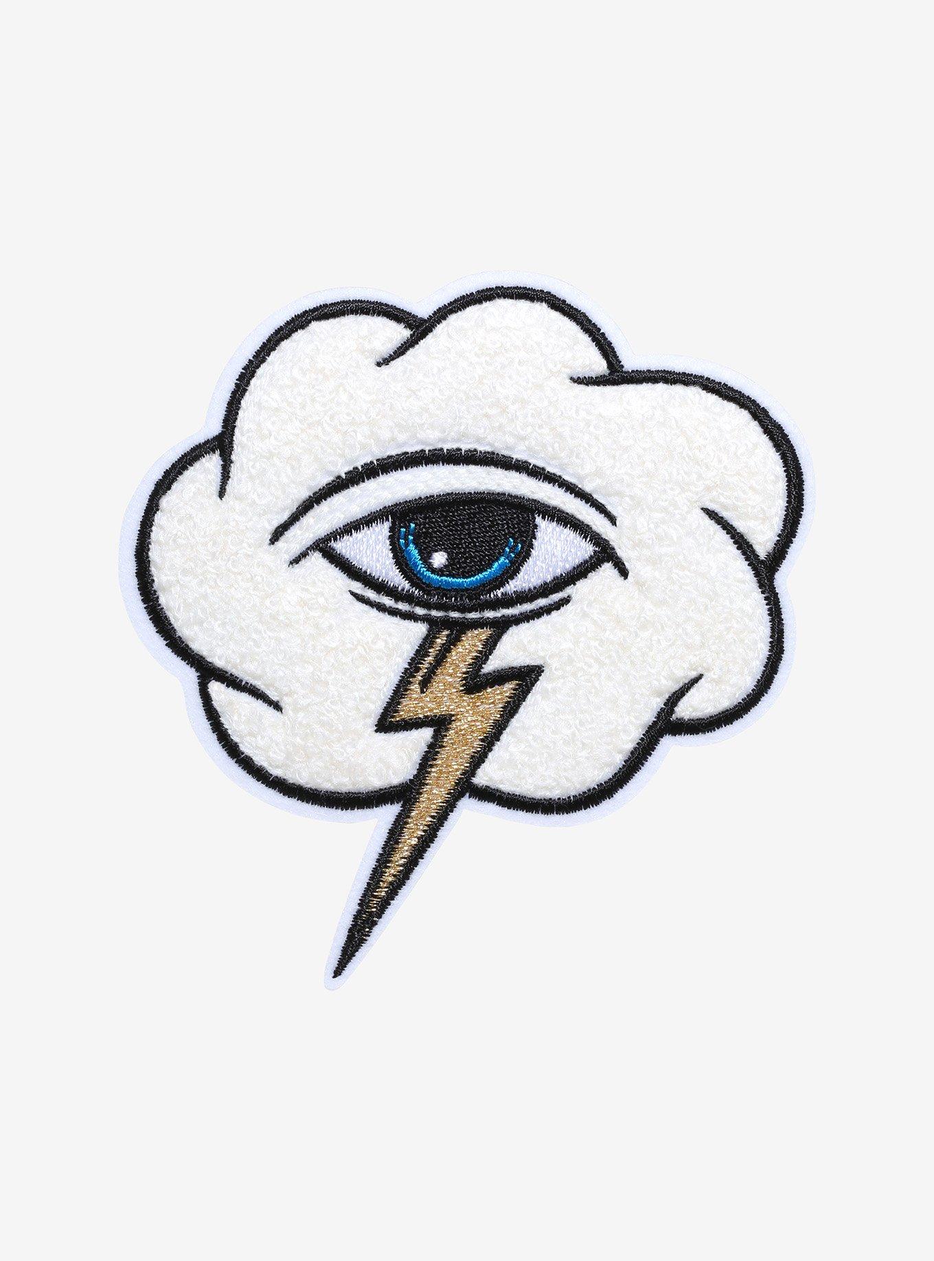 Eye Lightning Cloud Fuzzy Patch, , hi-res