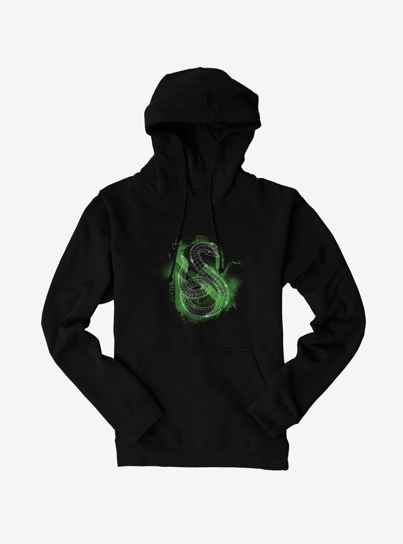 Harry Potter Slytherin Logo Outline Hoodie, BLACK, hi-res