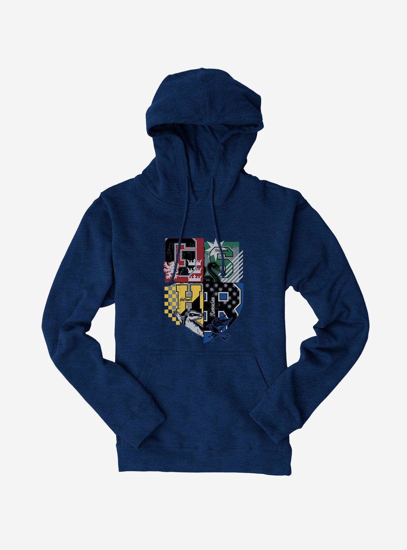 Harry Potter House Colors Shield Hoodie, NAVY, hi-res