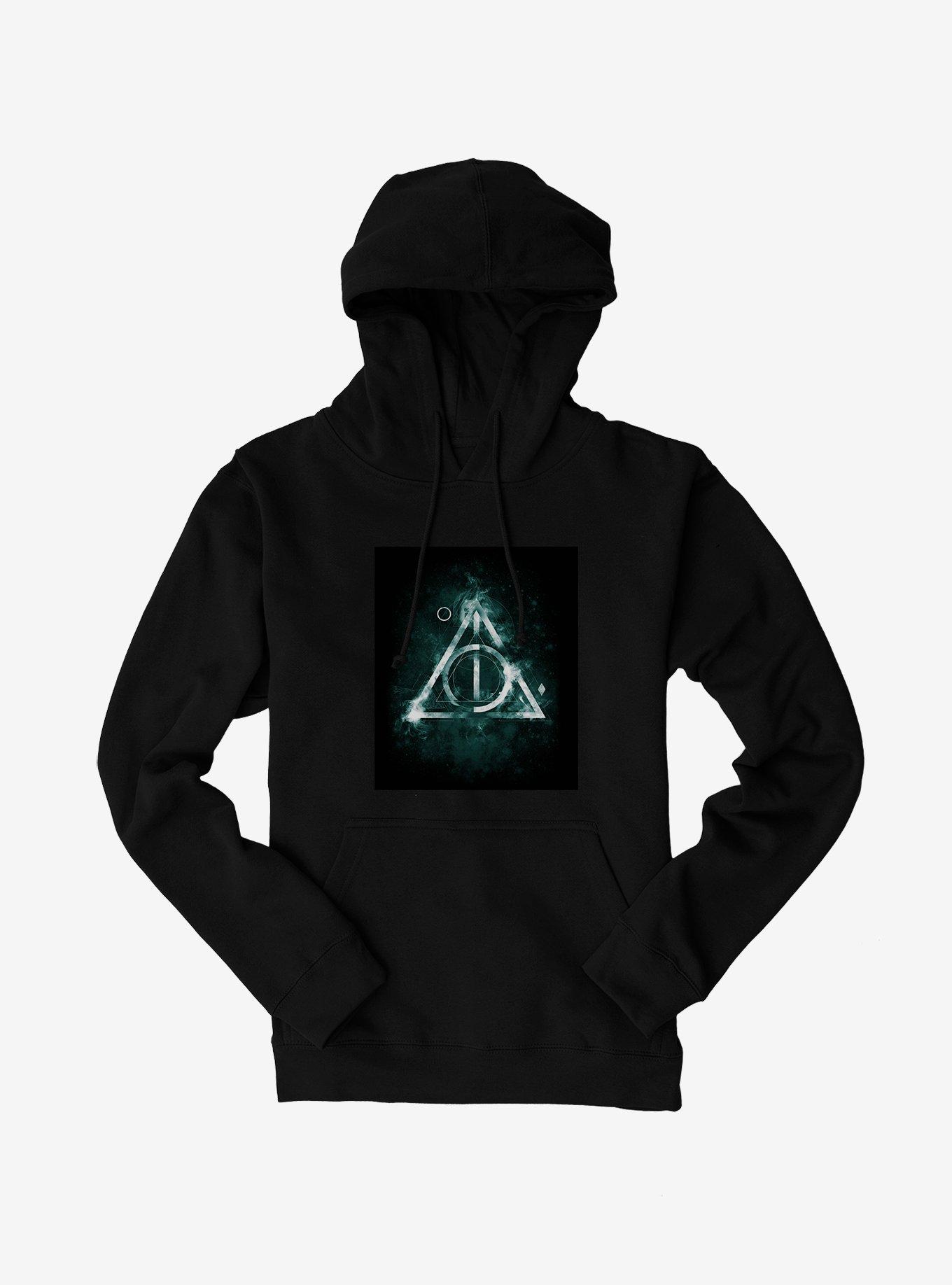 Harry Potter Deathly Hallows Glow Symbol Hoodie, BLACK, hi-res