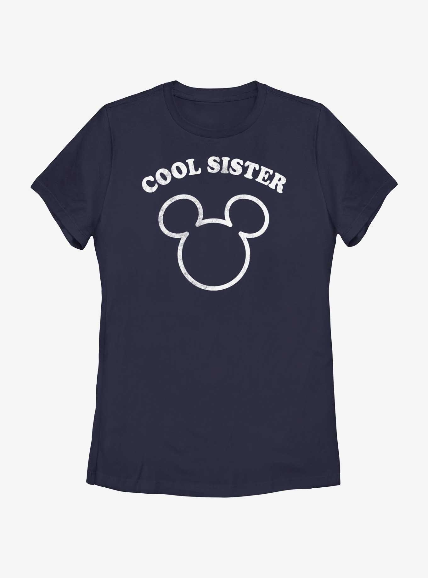 Disney Mickey Mouse Cool Sister Mickey Outline Womens T-Shirt, NAVY, hi-res