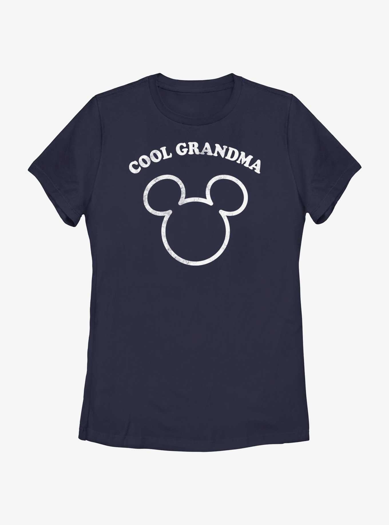Disney Mickey Mouse Cool Grandma Mickey Outline Womens T-Shirt